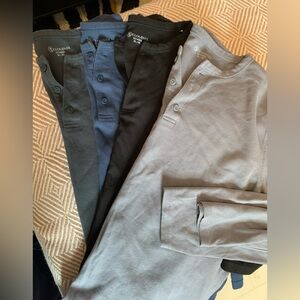 Cloudveil XL bundle Long Sleeve Henley Shirt Black, Blue, Gray, slate thermal